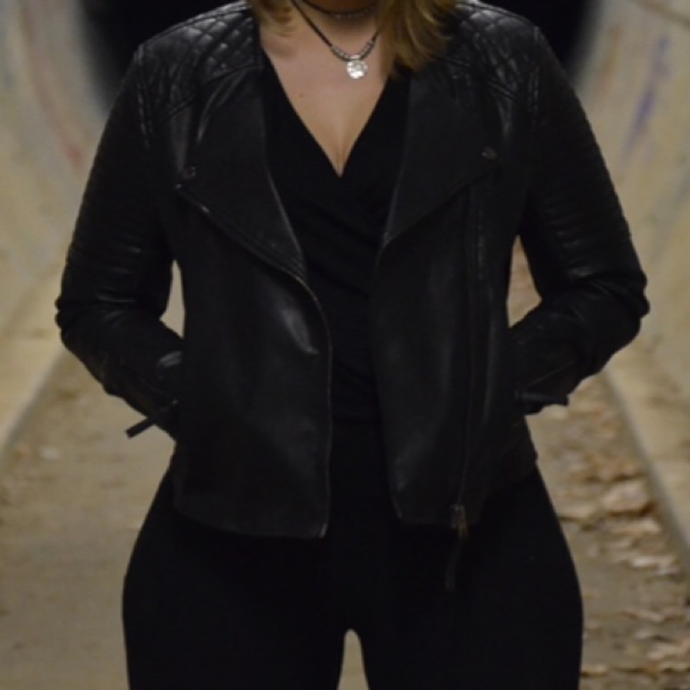 Size 12 Black Leather Jacket